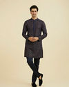 Manyavar Men Elegant Dark Blue Kurta Pant
