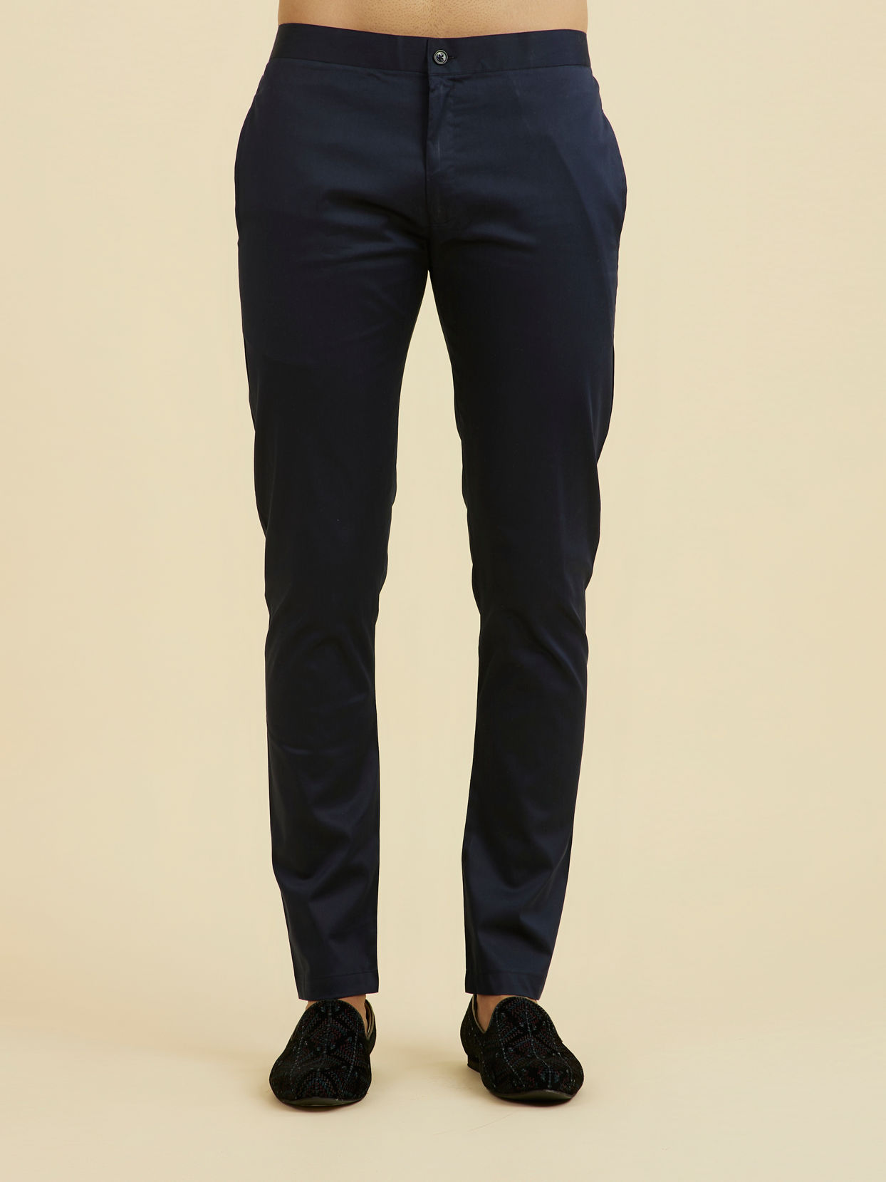 Manyavar Men Elegant Dark Blue Kurta Pant