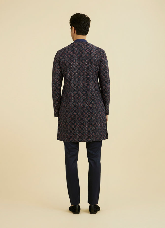 Manyavar Men Elegant Dark Blue Kurta Pant