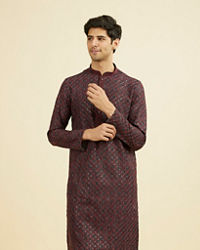 Manyavar Men Maroon Elegance Kurta Pajama