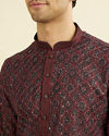 Manyavar Men Maroon Elegance Kurta Pajama