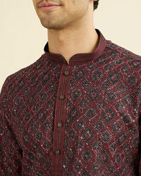 Manyavar Men Maroon Elegance Kurta Pajama