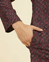 Manyavar Men Maroon Elegance Kurta Pajama
