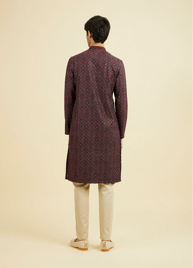 Manyavar Men Maroon Elegance Kurta Pajama
