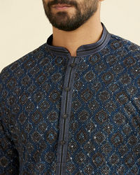 Manyavar Men Mid Blue Charisma Kurta Pajama