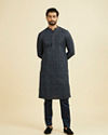 Manyavar Men Mid Blue Charisma Kurta Pajama