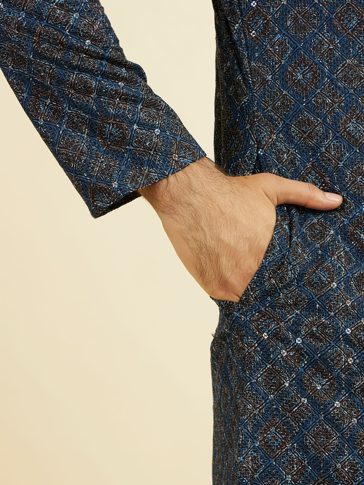 Manyavar Men Mid Blue Charisma Kurta Pajama