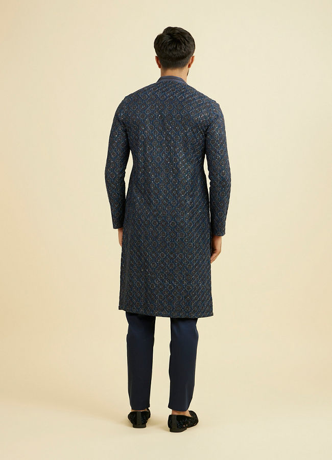 Manyavar Men Mid Blue Charisma Kurta Pajama
