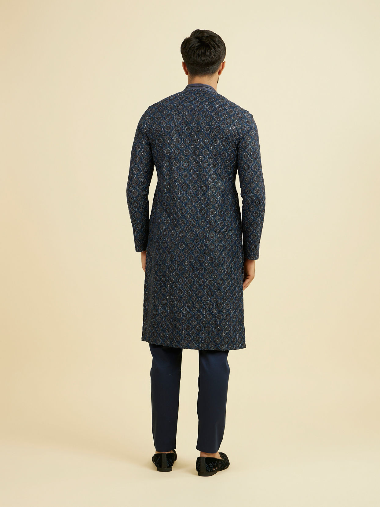 Manyavar Men Mid Blue Charisma Kurta Pajama
