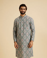 Manyavar Men Aqua Green Exquisite Kurta Pajama