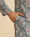 Manyavar Men Aqua Green Exquisite Kurta Pajama