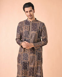 Manyavar Men Dark Blue Majesty Kurta Pajama