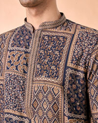 Manyavar Men Dark Blue Majesty Kurta Pajama
