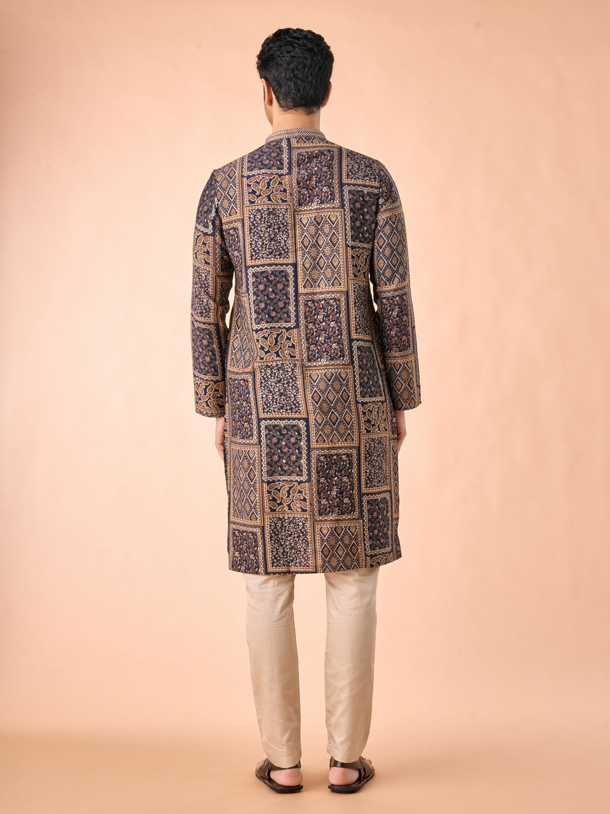 Manyavar Men Dark Blue Majesty Kurta Pajama