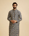 Manyavar Men Regal Blue Kurta Pajama Set