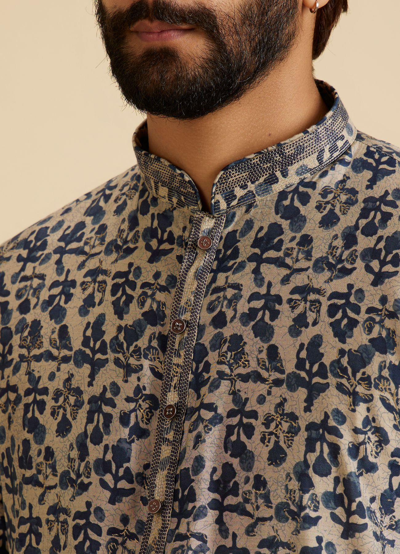 Manyavar Men Regal Blue Kurta Pajama Set
