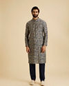 Manyavar Men Regal Blue Kurta Pajama Set