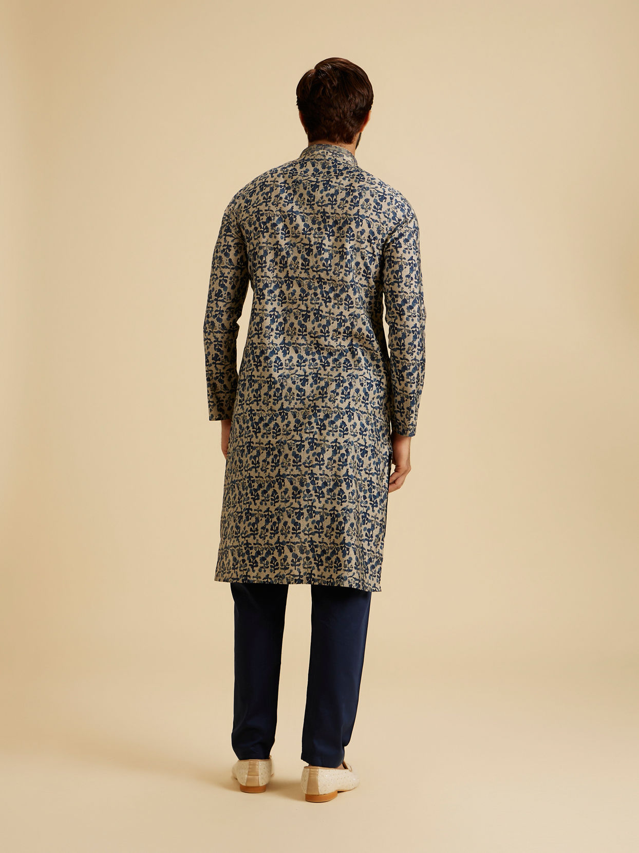 Manyavar Men Regal Blue Kurta Pajama Set