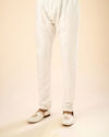 Manyavar Men Elegant Cream Jacquard Kurta Pajama