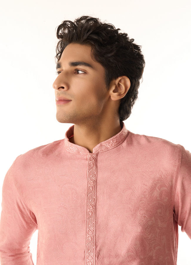 Manyavar Men Serene Pink Kurta Pajama