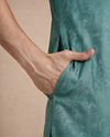 Manyavar Men Aqua Green Blended Viscose Kurta Pajama with Basic Design