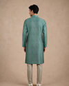 Manyavar Men Aqua Green Blended Viscose Kurta Pajama with Basic Design