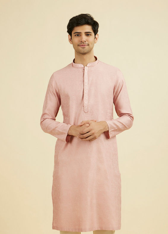 Manyavar Men Serene Pink Kurta Pajama