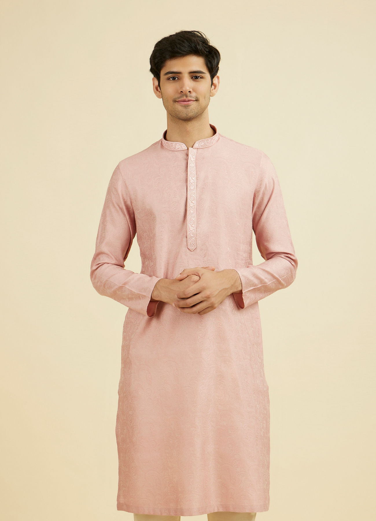 Manyavar Men Serene Pink Kurta Pajama