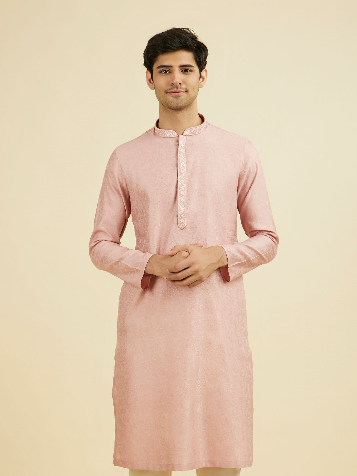 Manyavar Men Serene Pink Kurta Pajama