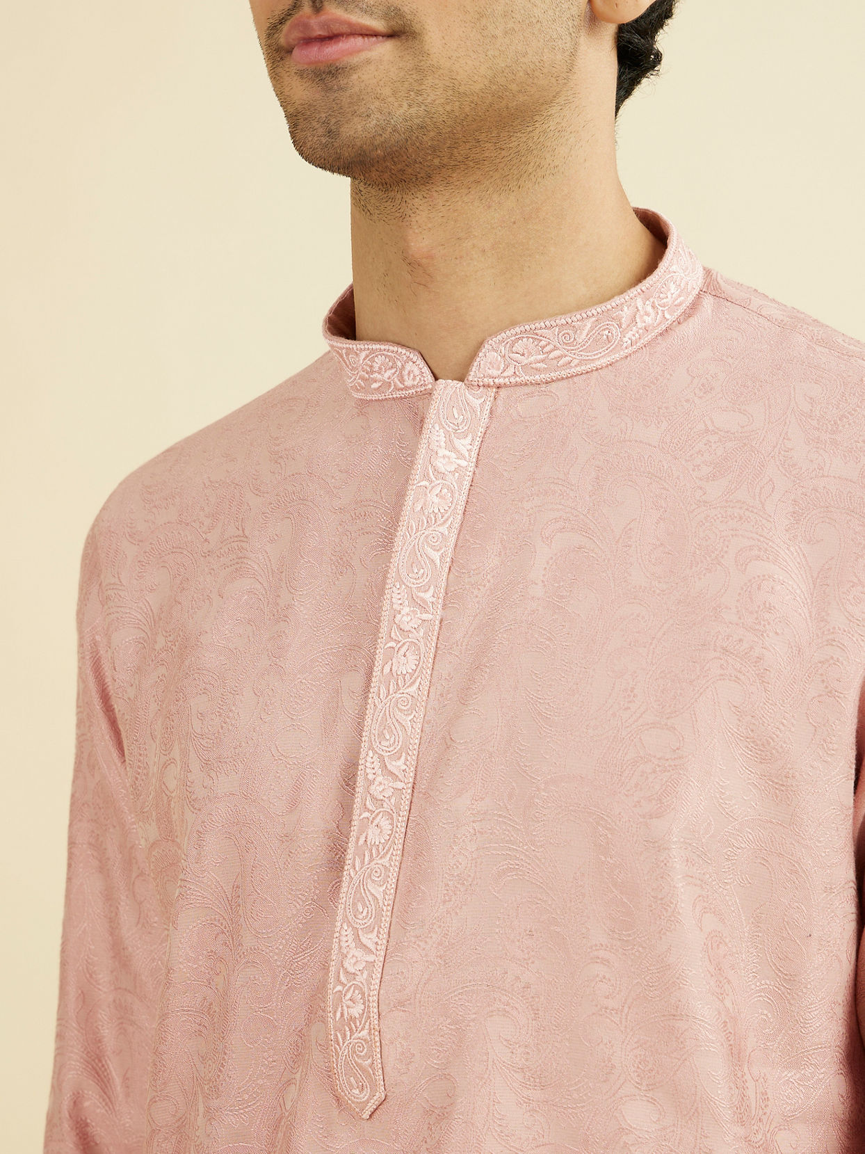 Manyavar Men Serene Pink Kurta Pajama
