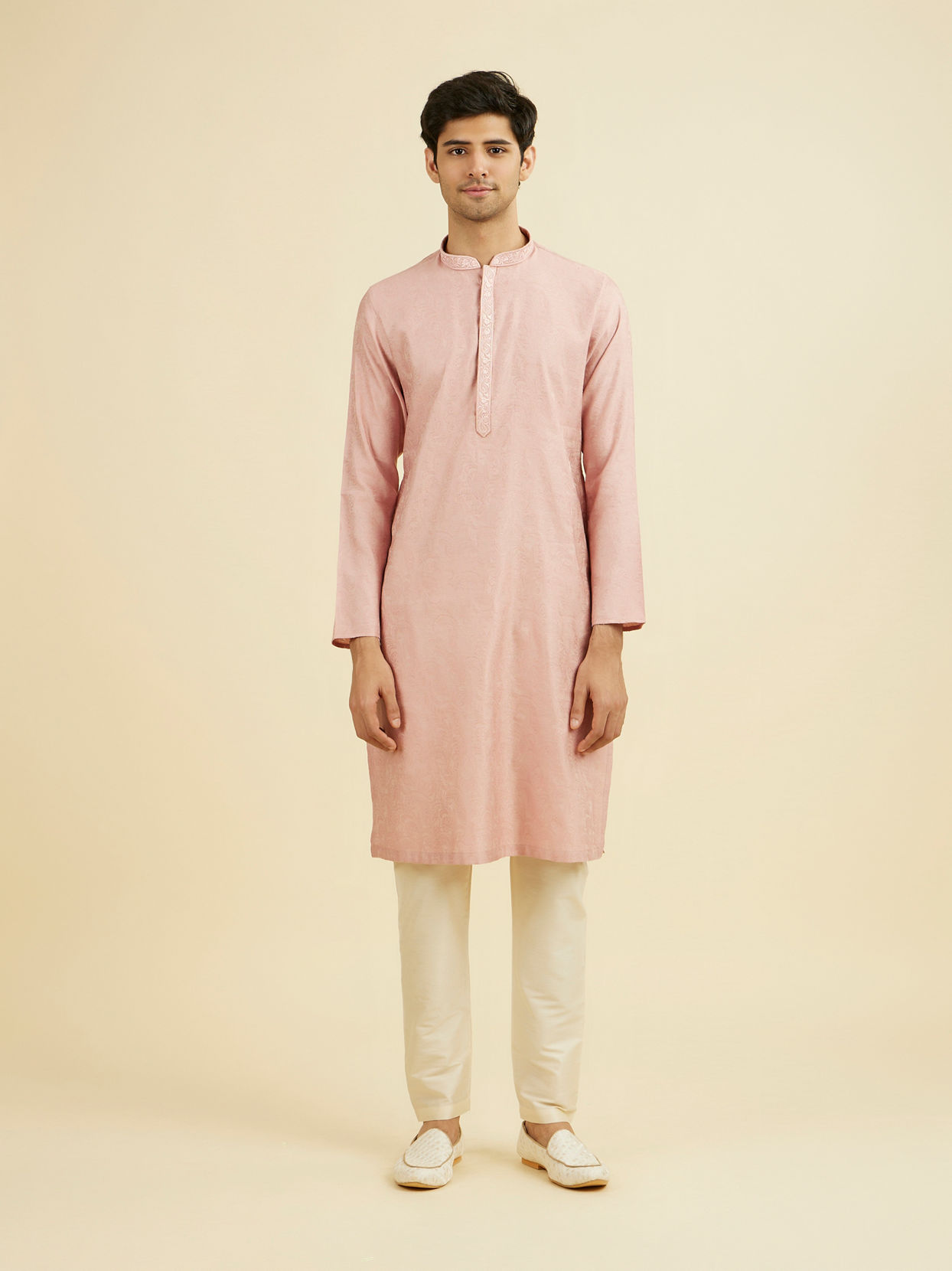 Manyavar Men Serene Pink Kurta Pajama