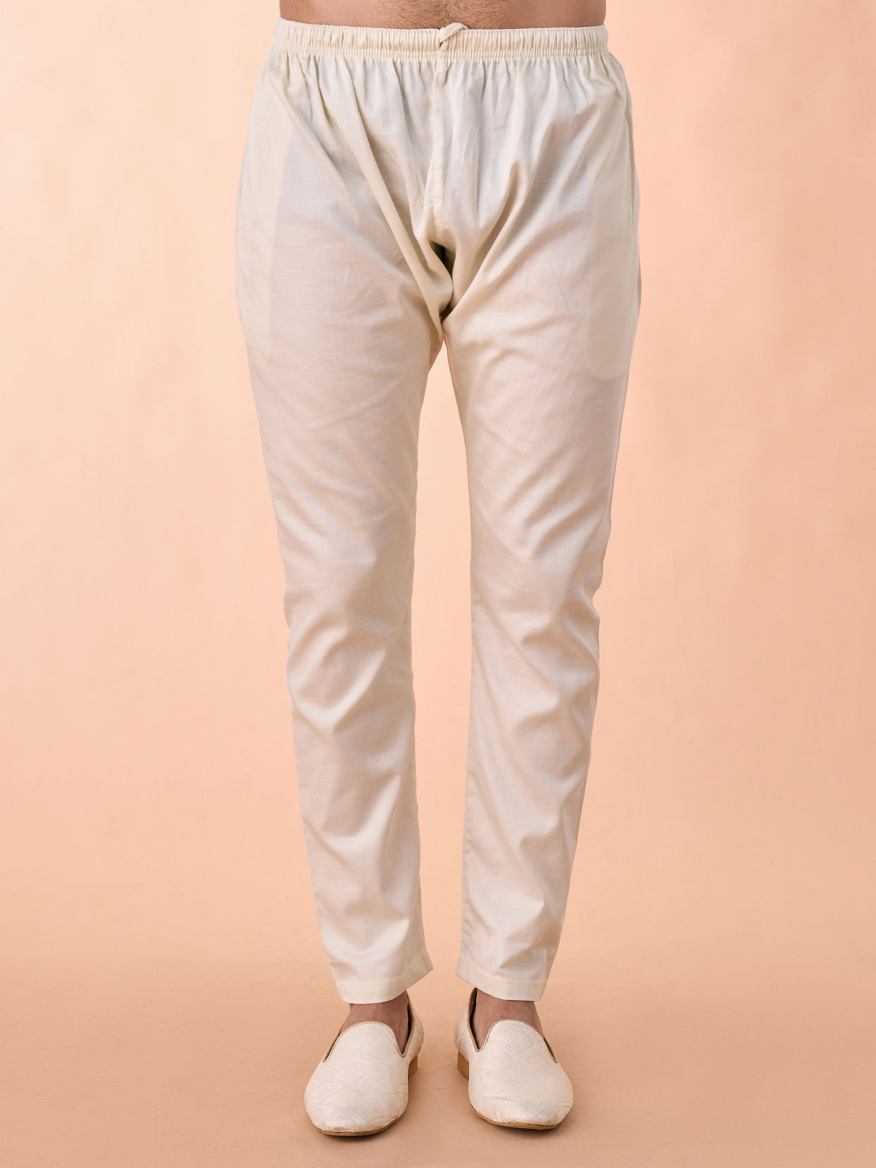 Manyavar Men Elegant Cream Kurta Pajama