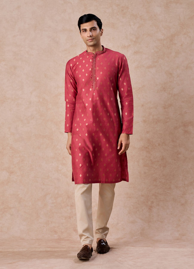 Manyavar Men Coral Elegance Kurta Pajama