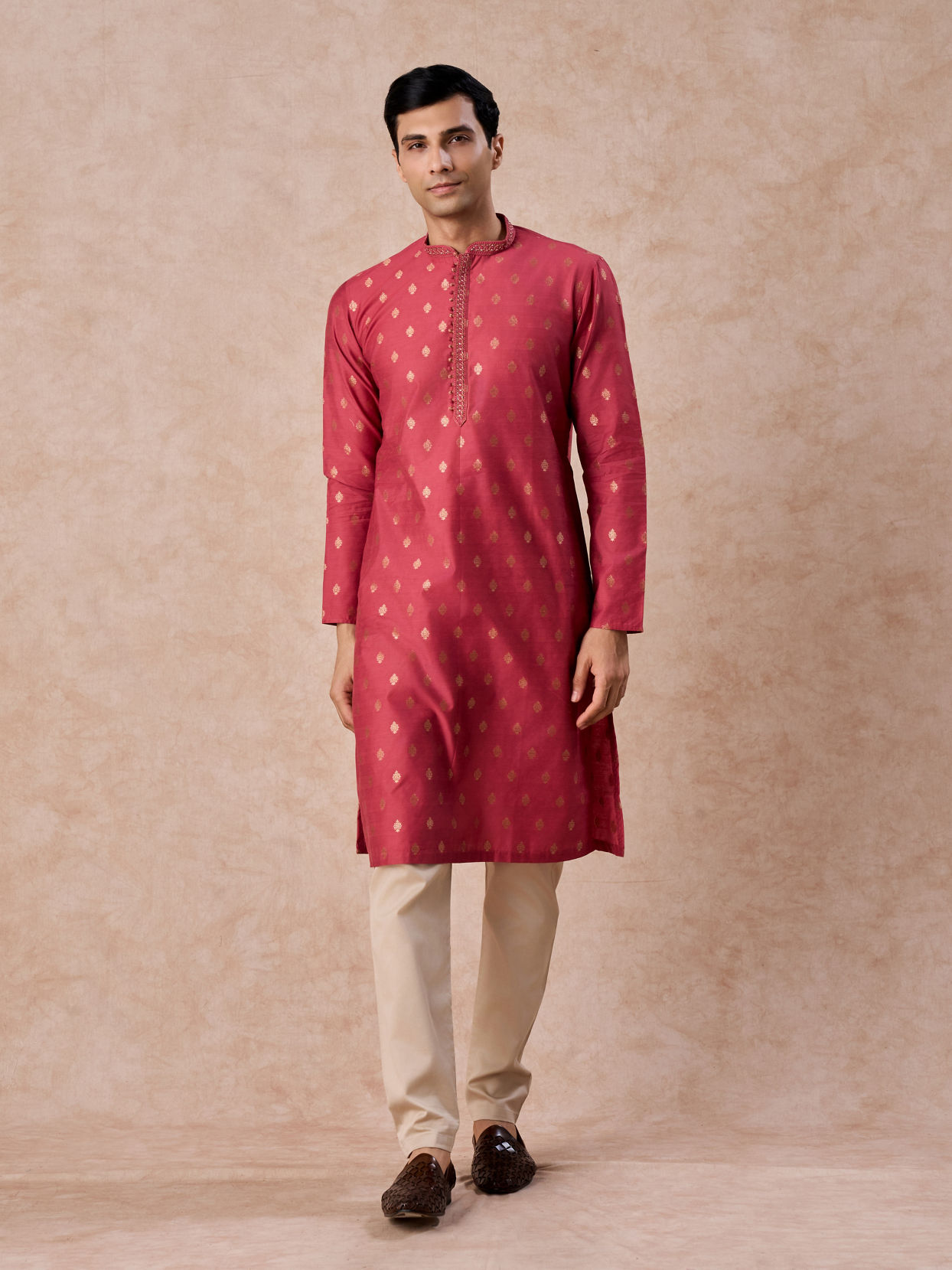 Manyavar Men Coral Elegance Kurta Pajama