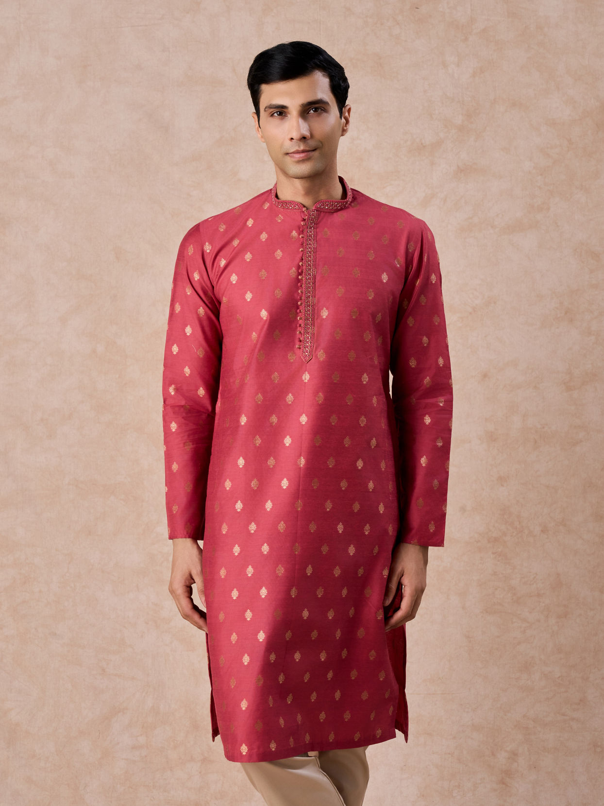 Manyavar Men Coral Elegance Kurta Pajama