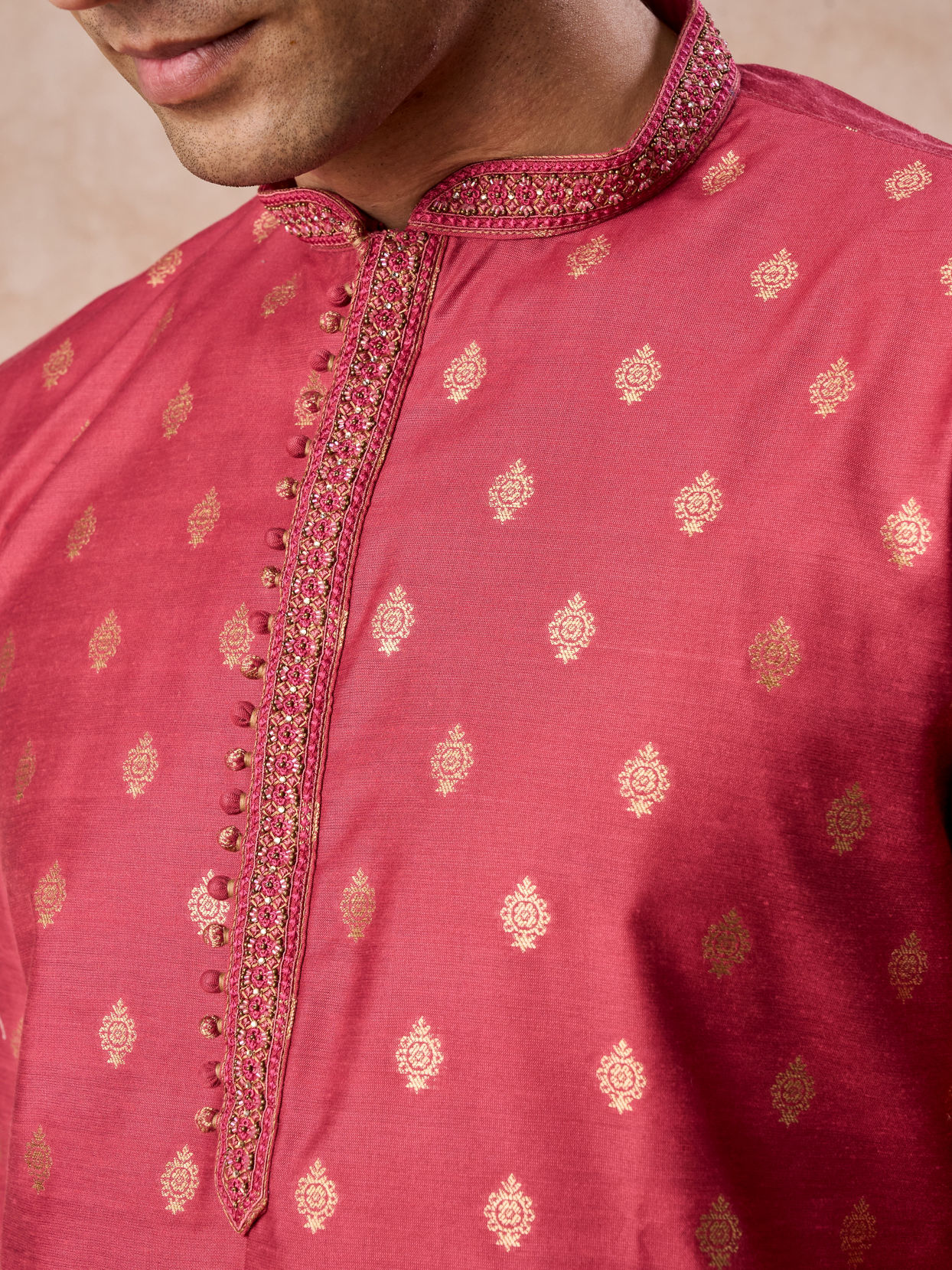Manyavar Men Coral Elegance Kurta Pajama