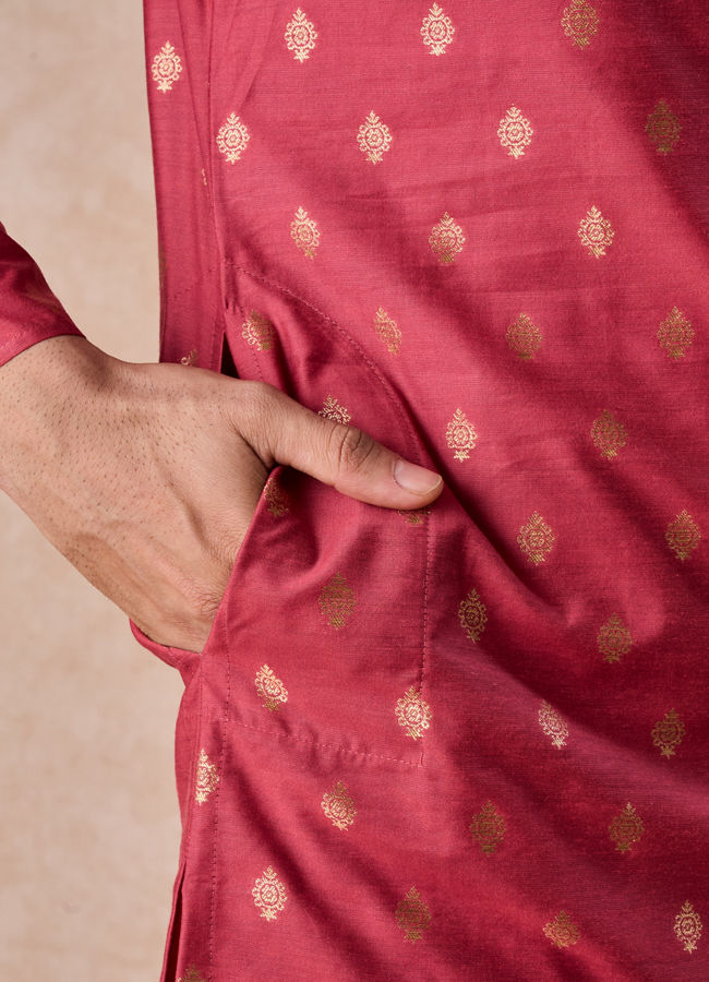 Manyavar Men Coral Elegance Kurta Pajama