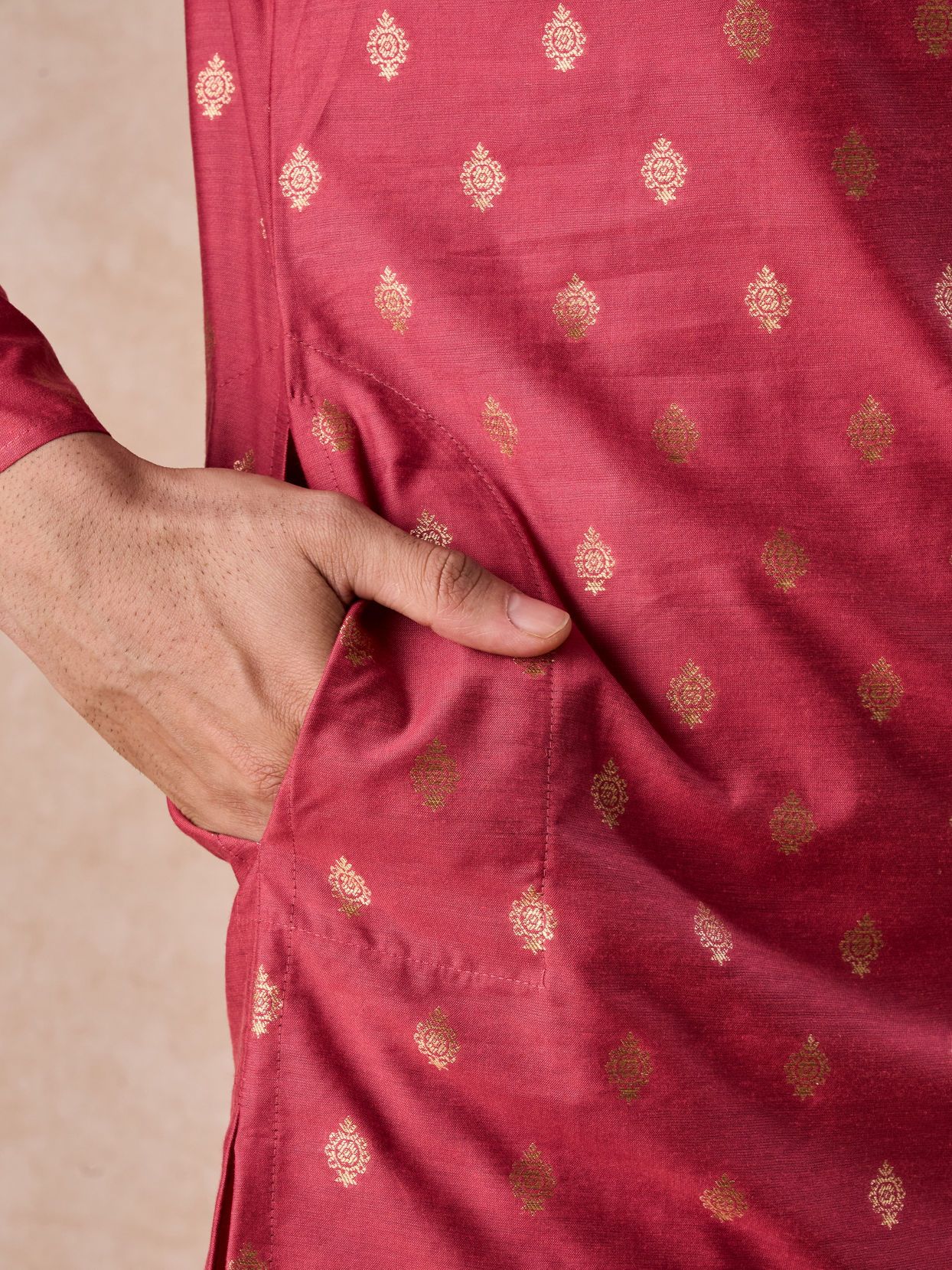 Manyavar Men Coral Elegance Kurta Pajama