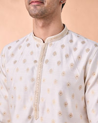 Manyavar Men Elegant Cream Kurta Pajama