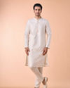 Manyavar Men Elegant Cream Kurta Pajama
