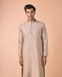 Manyavar Men Elegant Beige Kurta Pajama Set