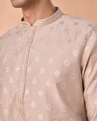 Manyavar Men Elegant Beige Kurta Pajama Set