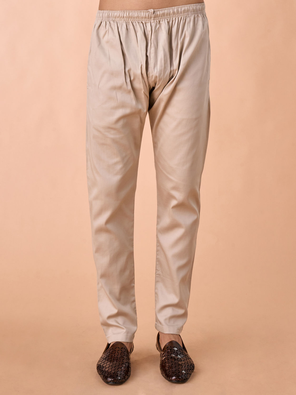 Manyavar Men Elegant Beige Kurta Pajama Set