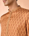 Manyavar Men Tan Satin Kurta Pajama