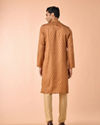 Manyavar Men Tan Satin Kurta Pajama