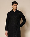 Manyavar Men Black Elegance Georgette Kurta Pajama
