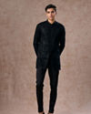 Manyavar Men Black Elegance Georgette Kurta Pajama