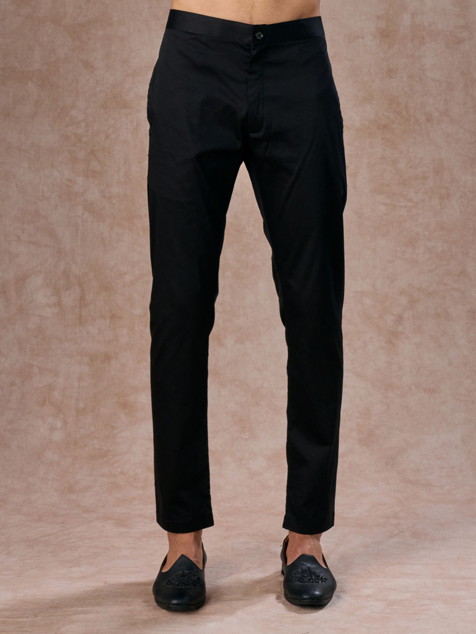 Manyavar Men Black Elegance Georgette Kurta Pajama