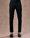 Manyavar Men Black Elegance Georgette Kurta Pajama