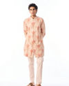Manyavar Men Peach Kurta Pant Set